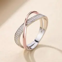 【残りわずか/9号/追加発注品!】ダイヤモンドCZエックスリング