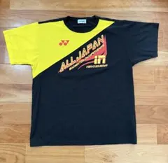 ヨネックスYONEX バドミントンシャツ Lサイズ 黒/黄　記念Tシャツ　L