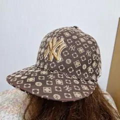 希少 ニューエラ キャップ ヤンキース モノグラム 総柄 63.5㎝ USED