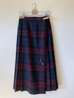 オニールオブダブリン　マキシ　ロング巻きスカート　プリーツスカート ピン付き