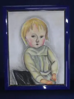 模写としての出品です。キャンバスに油彩「大正三年 藤田嗣治 松◯於」の記載あり。 Yteen美術部】「藤田嗣治 絵画と写真」招待券プレゼント（中高生と保護