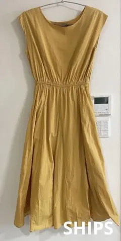 SHIPS フレアワンピース マスタードカラー
