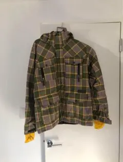 チェック柄スノーボードウェア（フード付き）