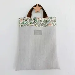 Edenham リバティ ヌビ A4 縦 トートバック ハンドメイド グレー