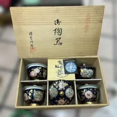 九谷焼 金彩花詰文 急須 湯呑み 茶器揃 木箱入り - メルカリ