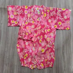 ピンク花柄甚平