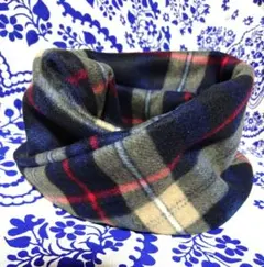 2点のみ☆人気柄☆ネイビー　ベージュ　フリース チェック柄 スヌード　暖かい　青