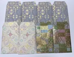 【和柄・透け感】箔押し二重ポチ袋8枚セット お祝い用 一点物