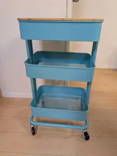 イケア IKEA ロースコグ RÅSKOG ターコイズブルー ワゴン - メルカリ
