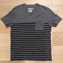 nano universe Vネック ボーダー ポケットTシャツ Lのサムネイル