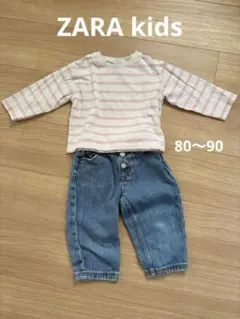 ZARA ボーダーロンTとデニムコーデセット2y〜3y