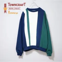 TOWNCRAFT 80s クレイジーパターンスウェット ネイビー Lのサムネイル