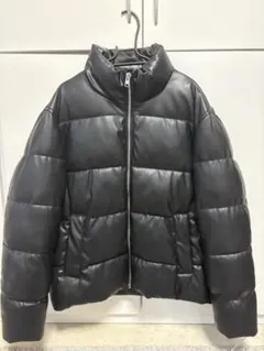 ZARA フェイクレザーダウンジャケット