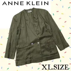 y36【ANNE KLEIN IIアンクライン】夏物 ジャケット オリーブ XLのサムネイル
