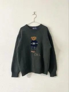 チャップス ラルフローレン CRL ベア ポロベア グレー系 M ウール100%のサムネイル