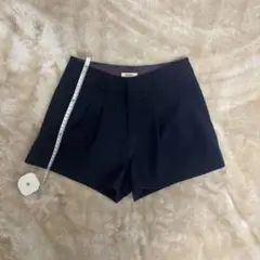 moussy ネイビー ショートパンツ タック入り ミニ丈