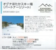 日本駐車場AA☆オグナほたかスキー場 リフト利用割引券 1枚 数変更可 最大5名