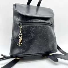 希少 美品✨イヴサンローラン YSL リュック レザー ミニ 編み込み 裏地総柄 希少 美品イヴサンローラン YSL リュック レザー ミニ 編み込み