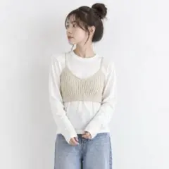 denifits リブニットビスチェ アイボリー Mサイズ