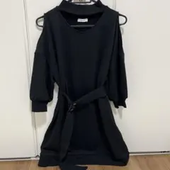 INGNI ブラックオフショルダー ワンピース ベルト付き