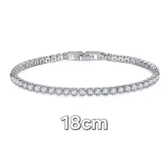 18cm ダイヤモンド テニスブレスレット シルバー モアサナイト 