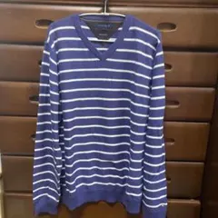 TOMMY HILFIGER コットンカシミヤ セーター L 紫と白のサムネイル