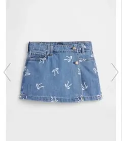 GAP キッズ デニムスカート (スコート)リボン柄 130