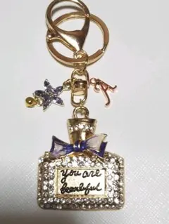 キラキラ 香水 パープル キーチェーン №96♡ハンドメイド