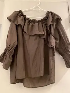 EVERY. VERY NICE CLAUP ブラウス ブラウン フリル
