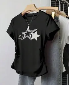 スタープリント 半袖カットソー ブラックのサムネイル
