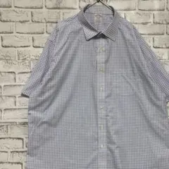 ブルックスブラザーズ半袖シャツ！ホワイトブルーチェックXL 0511