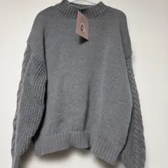 新品　MUMU & Co. 長袖 ニット グレー　Mサイズ