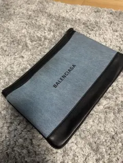 BALENCIAGA クラッチバッグ デニム/ブラック