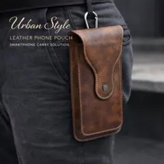 スマホポーチ ベルト装着 2way PUレザー 6.5インチ対応 ウエストポーチ