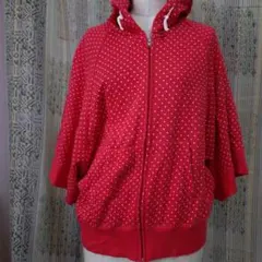 Champion 水玉フード付き7分袖パーカー
