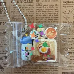 ガチャ詰めポーチ ＊ ピクニック　カフェセット キャンディバッグ　ブルー