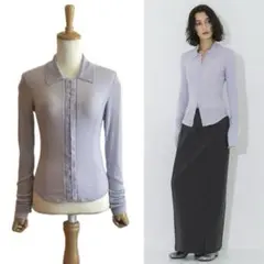 【STUDIOUS】 Cashmere Silk Polo ラベンダー Fのサムネイル