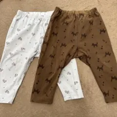 ユニクロ自転車と犬柄のボトムス2点セット　80センチ　保育園着