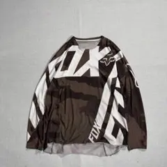 ❤希少モデル❤FOX RACING モトクロスジャージ M 白黒 デカロゴ 古着 ❤希少モデル❤FOX RACING モトクロスジャージ M 白黒 デカロゴ 古着