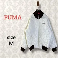 プーマ【M】中綿キルティングフルジップジャケット バイカラージャンパー 防寒
