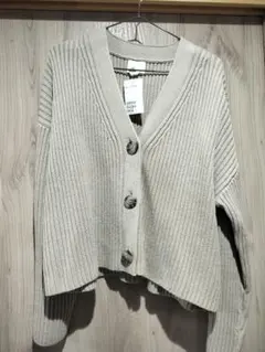 【H&M】リブ編みカーディガン 　 EUR Lサイズ　新品タグ付き
