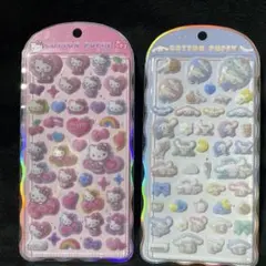 ［正規品］サンリオ　コットンパフィシール　ヒョウ柄キティ　シナモン　２つセット