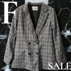「即日発送」F CIAOPANICチェック柄長袖テーラードスーツジャケット
