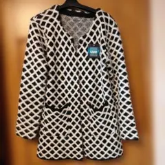 ダイヤモンドパターン カーディガン 、ハーフコート　M-L