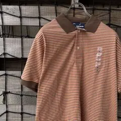 希少レア】Y2K ROCAWEAR 刺繍ロゴ ボーダー ポロシャツ オレンジ 