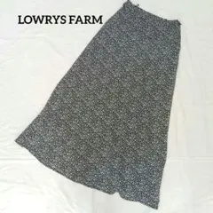 ローリーズファーム　ロングスカート　フレア　花柄　黒　美スタイル　フリー