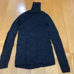 UNIQLO ウール　リブ　タートルネックセーター M ダークグレー
