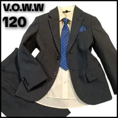 極美品【120】男の子 V.O.W.W フォーマルスーツ 黒 5点 卒園 入学式