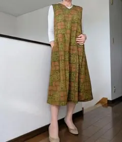 着物リメイク ジャンパースカート レトロかわいい ウール