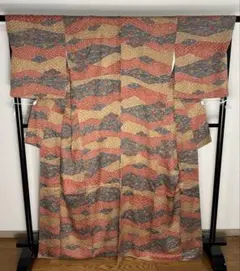 小紋　着物　絞り　型染　花柄　草花　幾何学模様　RT5